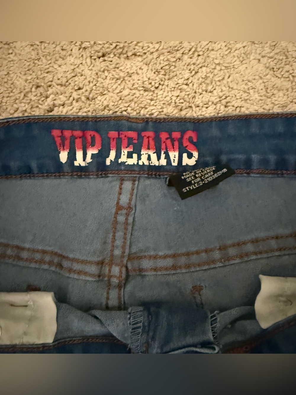VIP Jeans Dark Wash Denim Fraying Distressed Cut Off Jean Shorts 17/33 Boho - Picture 4 of 8